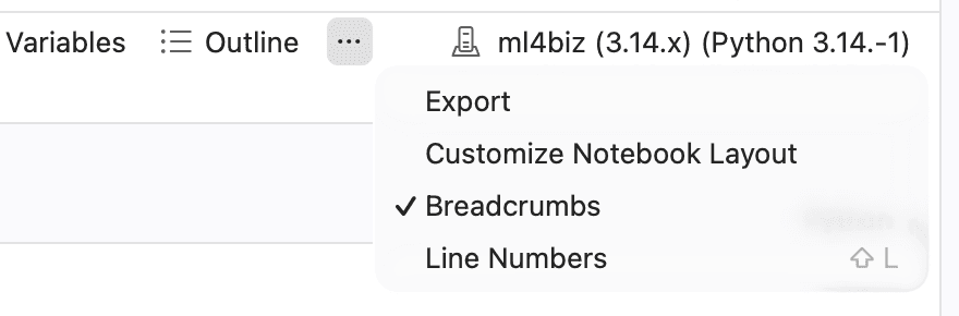 Notebook toolbar, Export