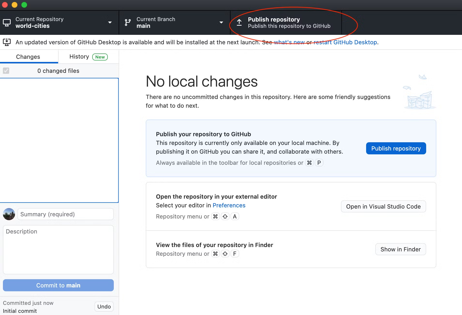 Publish the repository